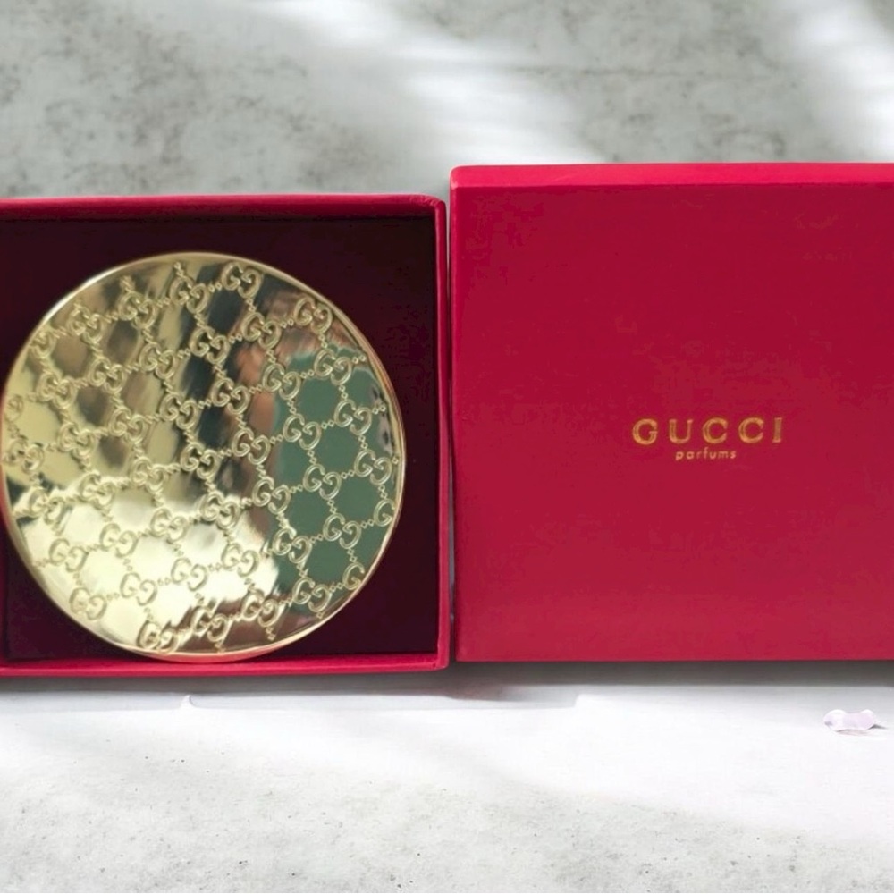 Gucci Gold Monogram Compact Mirror